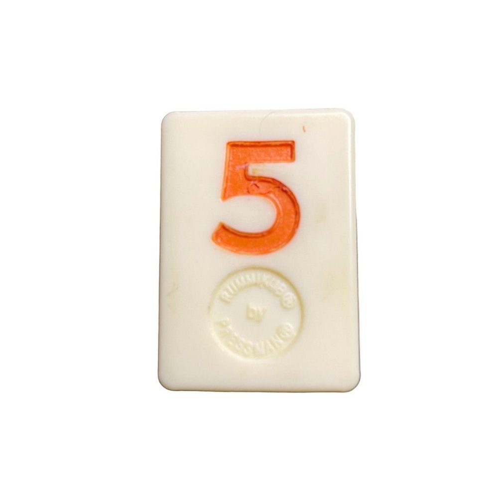 Pressman Rummikub Orange 5 Tile Original Replacement Game Piece Smooth Back u